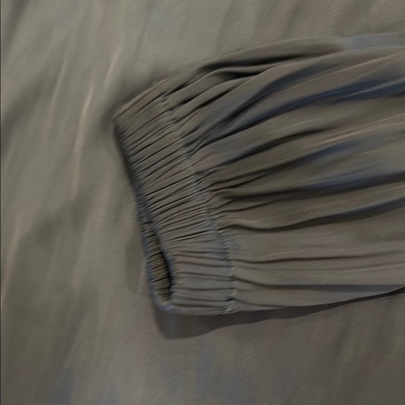 Ann Taylor Factory Blue Silky Long Sleeve Blouse - Picture 3 of 5